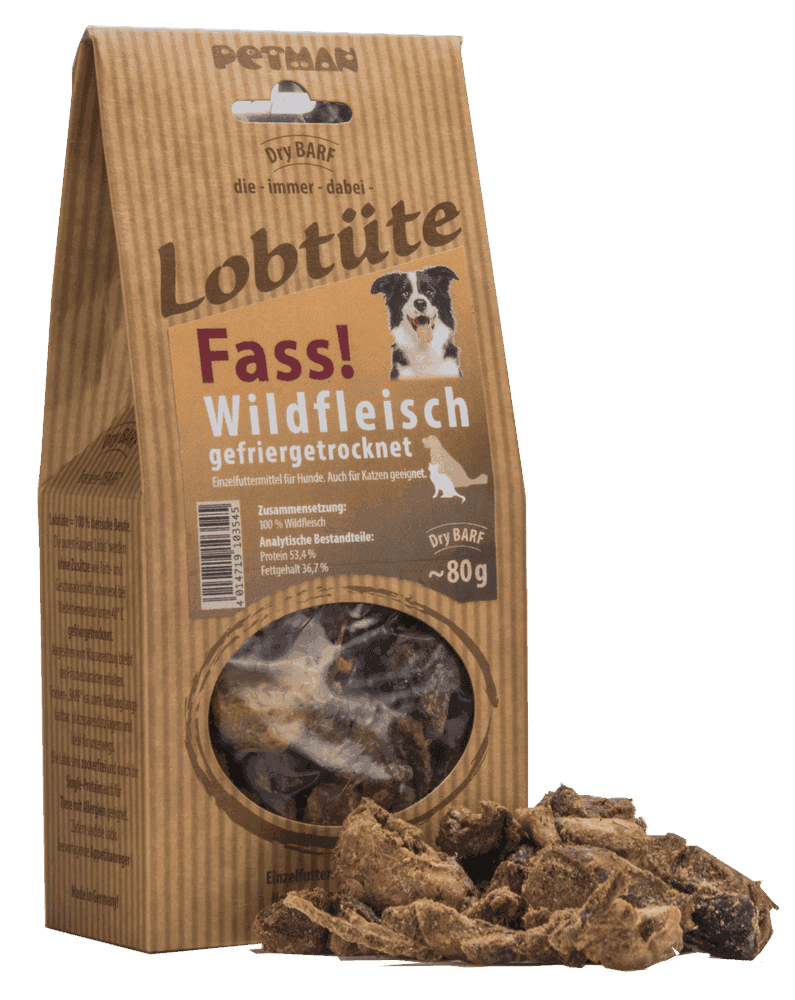 Petman Lobtüte Wildfleisch "Fass!" 100% Fleisch Petman Lobtüte Wildfleisch "Fass!" 100% Fleisch