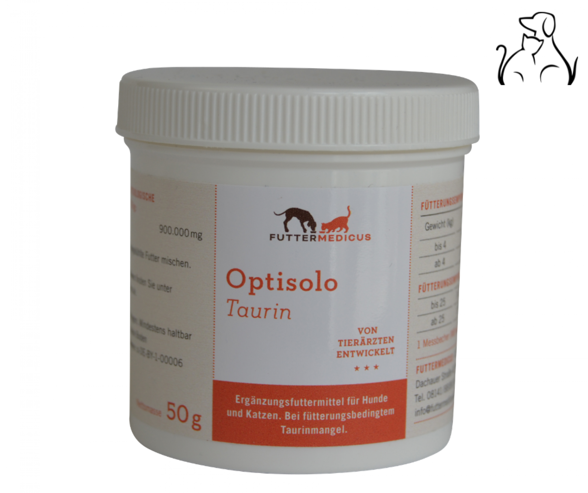 Optisolo Taurin / Futtermedicus für Hunde und Katzen